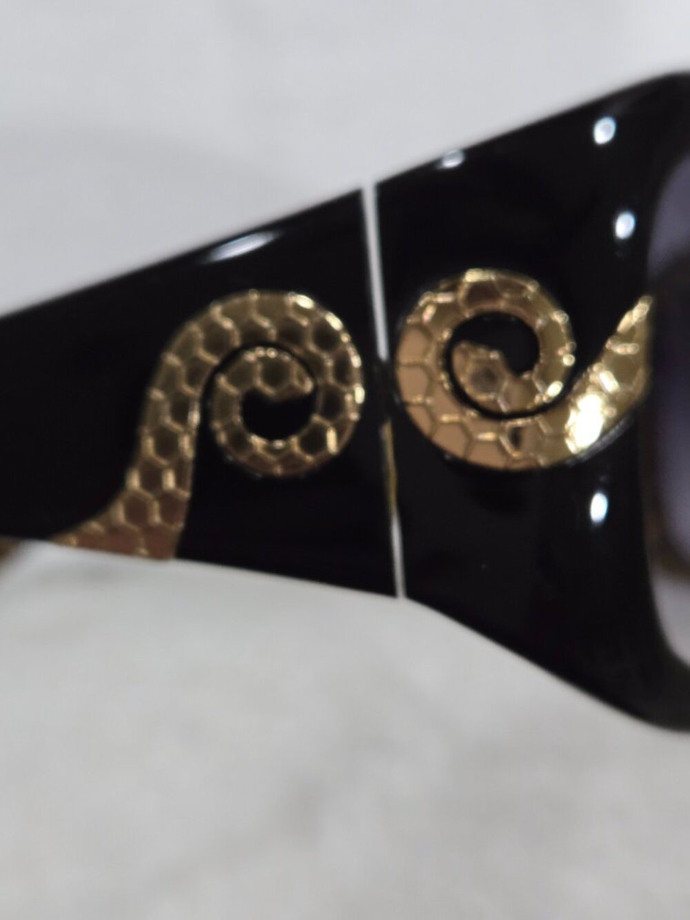 Vintage Robert Cavalli Stato 390S Oversized Black w/ Leopard Print Sunglasses - Picture 7 of 10